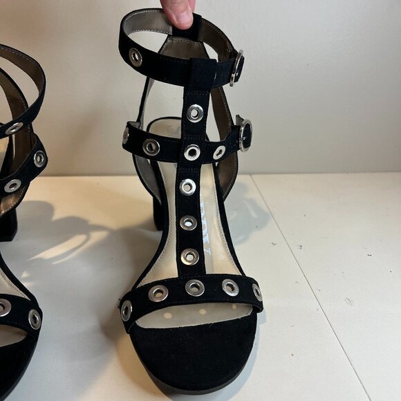 Like New Sam & Libby Evita Grommet Double Strap Chunky Heel, Size 9 - Picture 3 of 12